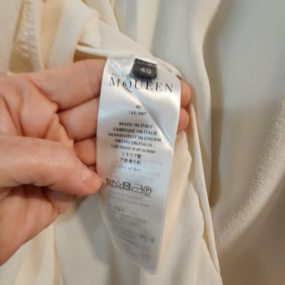 Alexander McQueen Ivory Silk High-Low Blouse IT 40 / US 6 - Picture 7 of 7